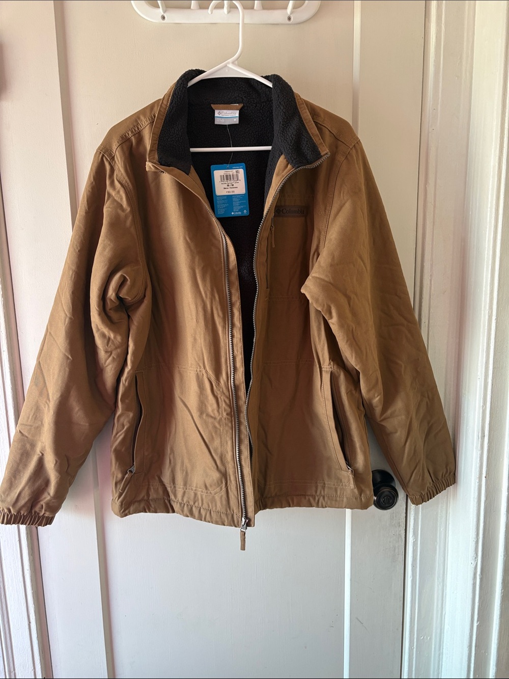 Columbia Men's Tan Field Jacket with Black Sherpa Collar